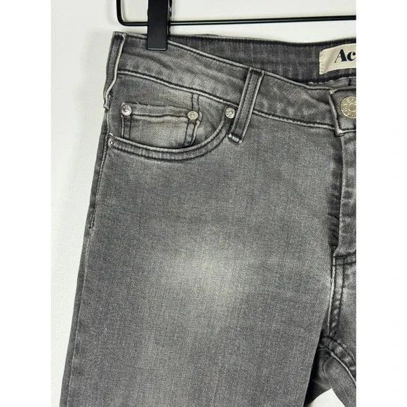 Acne Studios Kex Nightster Jeans Womens 29 x 34‎ Gray Denim Slim Y2K Minimalist - Picture 7 of 16
